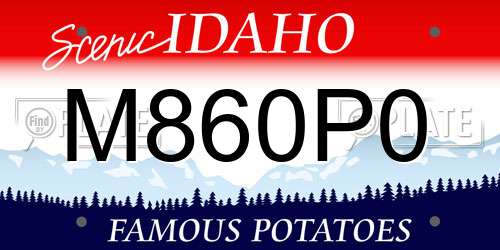 M860P0 Idaho License Plate