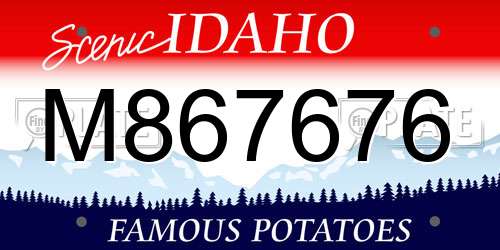 M867676 Idaho License Plate