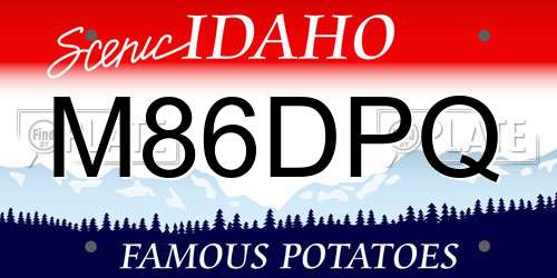 M86DPQ Idaho License Plate