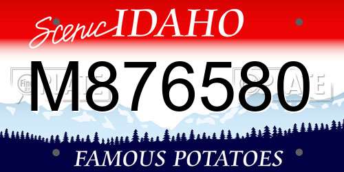 M876580 Idaho License Plate