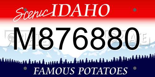 M876880 Idaho License Plate