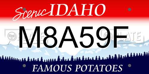 M8A59F Idaho License Plate