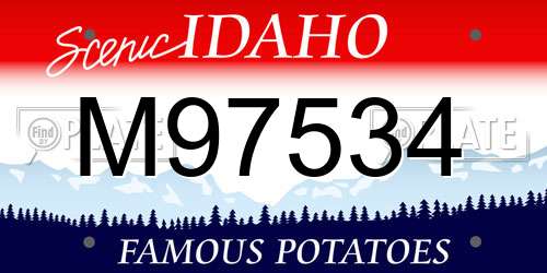 M97534 Idaho License Plate
