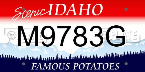 M9783G Idaho License Plate