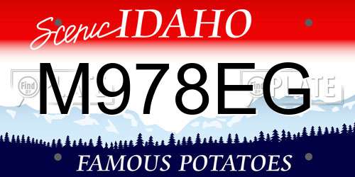 M978EG Idaho License Plate
