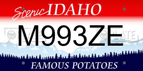 M993ZE Idaho License Plate