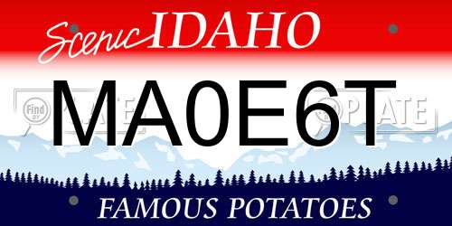 MA0E6T Idaho License Plate