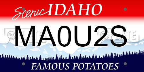 MA0U2S Idaho License Plate