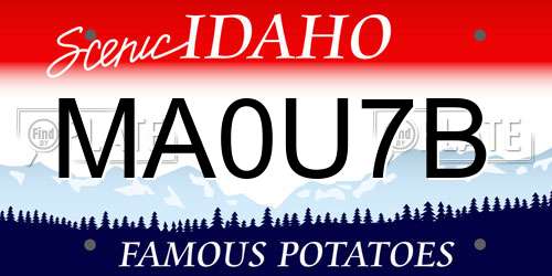 MA0U7B Idaho License Plate