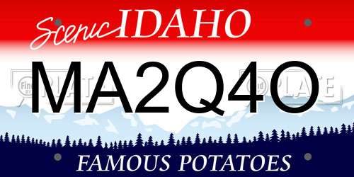 MA2Q4O Idaho License Plate