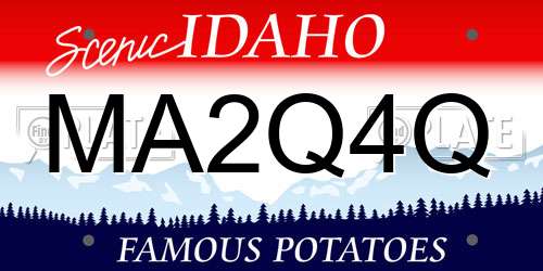MA2Q4Q Idaho License Plate