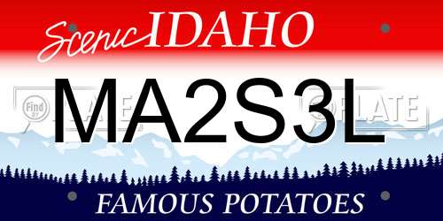 MA2S3L Idaho License Plate