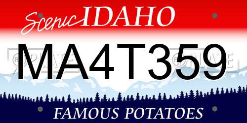 MA4T359 Idaho License Plate