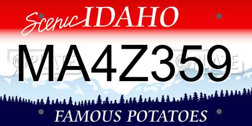 MA4Z359 Idaho License Plate