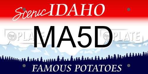 MA5D Idaho License Plate