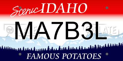 MA7B3L Idaho License Plate