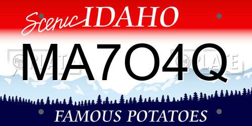 MA7O4Q Idaho License Plate