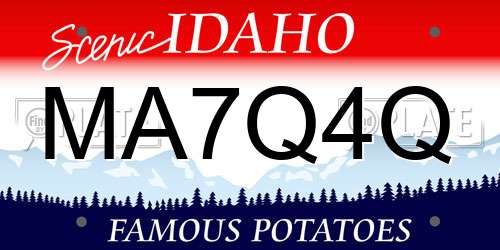 MA7Q4Q Idaho License Plate