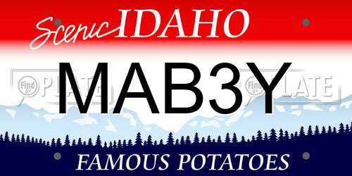 MAB3Y Idaho License Plate