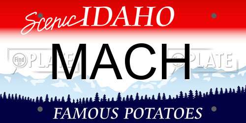 MACH Idaho License Plate