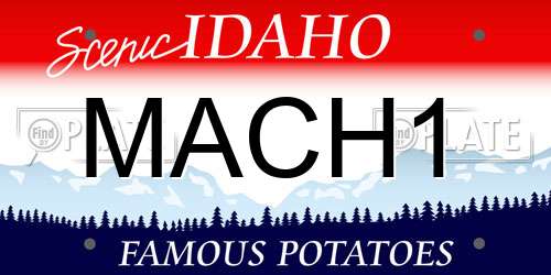 MACH1 Idaho License Plate