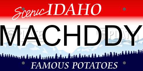 MACHDDY Idaho License Plate