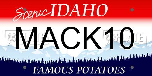 MACK10 Idaho License Plate
