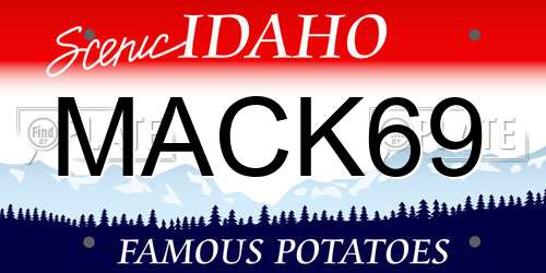 MACK69 Idaho License Plate