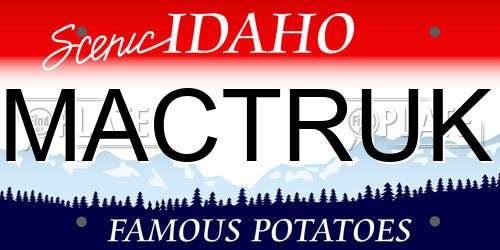 MACTRUK Idaho License Plate