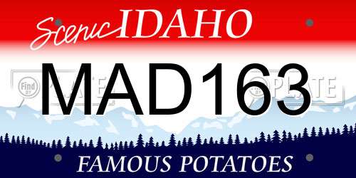 MAD163 Idaho License Plate