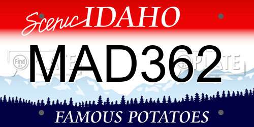 MAD362 Idaho License Plate