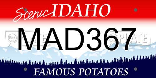 MAD367 Idaho License Plate