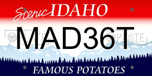 MAD36T Idaho License Plate