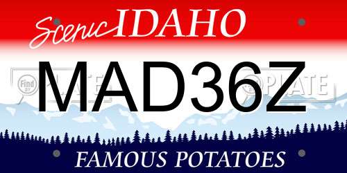 MAD36Z Idaho License Plate