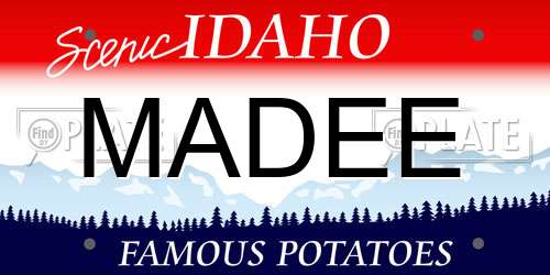 MADEE Idaho License Plate
