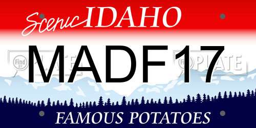 MADF17 Idaho License Plate