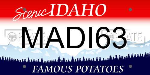 MADI63 Idaho License Plate