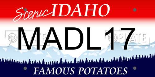 MADL17 Idaho License Plate