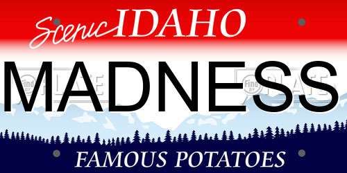MADNESS Idaho License Plate