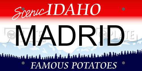 MADRID Idaho License Plate