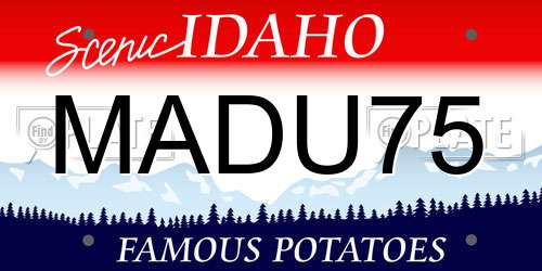MADU75 Idaho License Plate