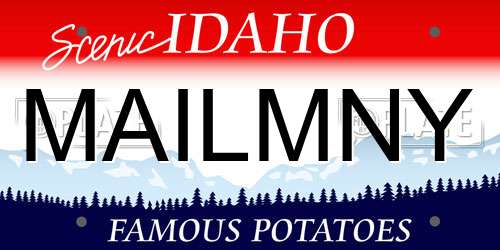MAILMNY Idaho License Plate