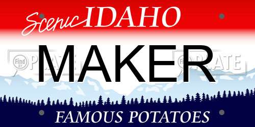 MAKER Idaho License Plate