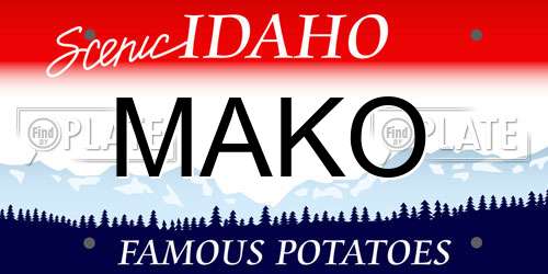 MAKO Idaho License Plate