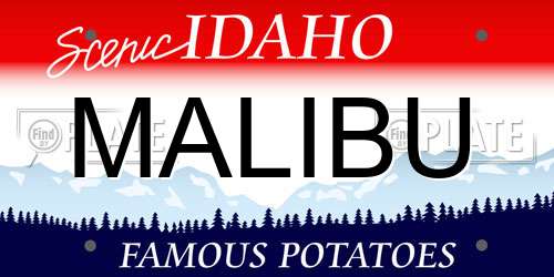 MALIBU Idaho License Plate