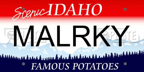 MALRKY Idaho License Plate