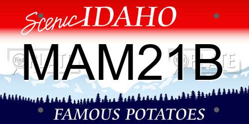 MAM21B Idaho License Plate