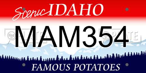 MAM354 Idaho License Plate