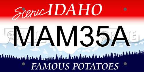 MAM35A Idaho License Plate