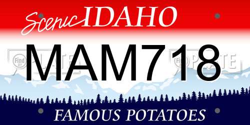 MAM718 Idaho License Plate